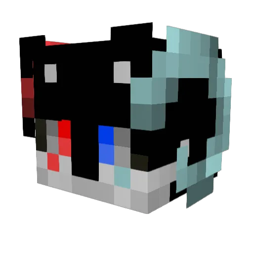 FoxLuc Minecraft avatar head, 3D render