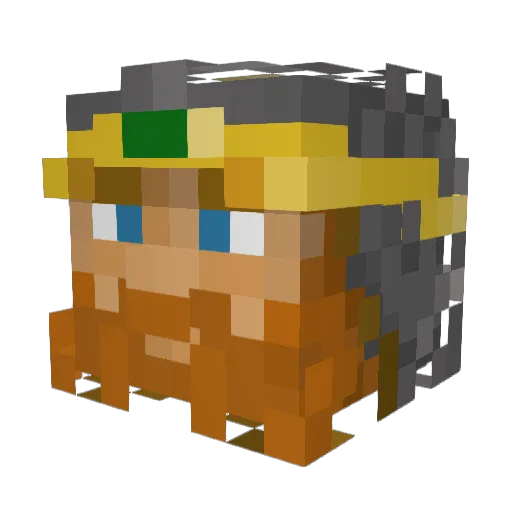 FoxMontageJr Minecraft avatar head, 3D render