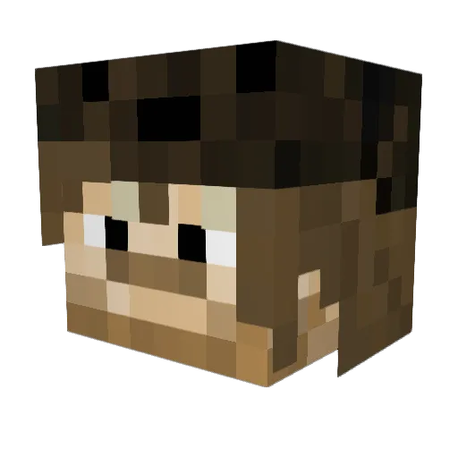 FoxMuppet Minecraft avatar head, 3D render