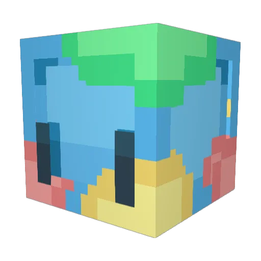 FoxOfFlip Minecraft avatar head, 3D render