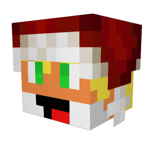 FoxPlays1 Minecraft avatar head, 3D render