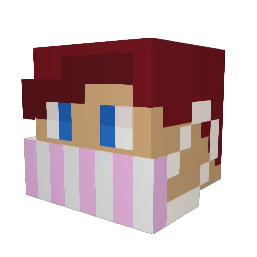FoxRane Minecraft avatar head, 3D render