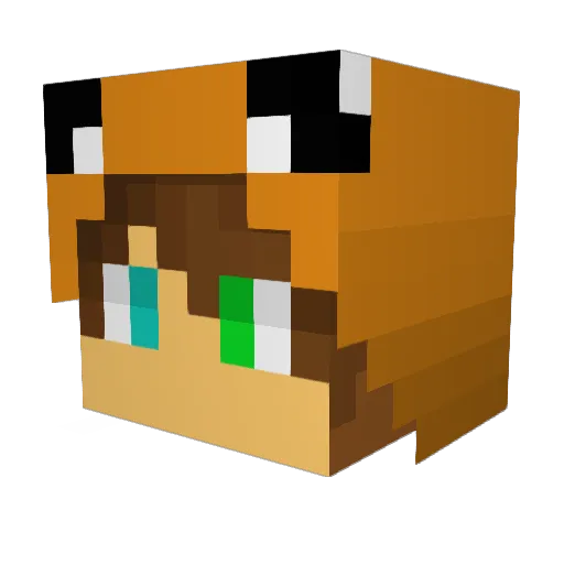 FoxReiki Minecraft avatar head, 3D render