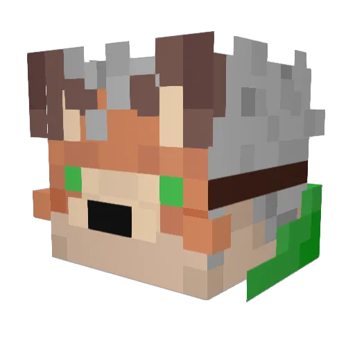 FoxRoute Minecraft avatar head, 3D render