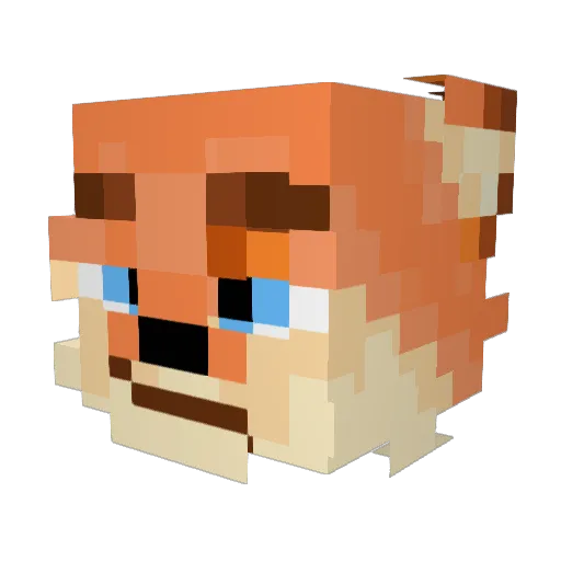 FoxSmile00 Minecraft avatar head, 3D render