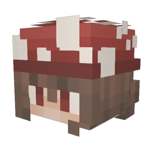 FoxSunrise Minecraft avatar head, 3D render