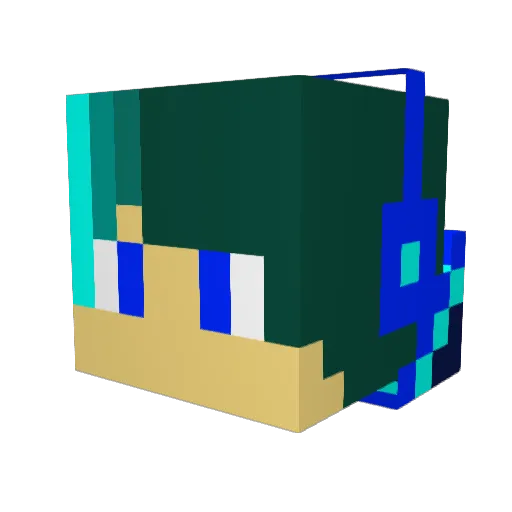 FoxTerGG Minecraft avatar head, 3D render