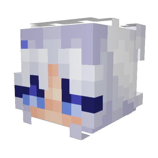 FoxTii Minecraft avatar head, 3D render