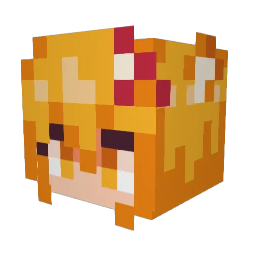 FoxTmpleServant Minecraft avatar head, 3D render