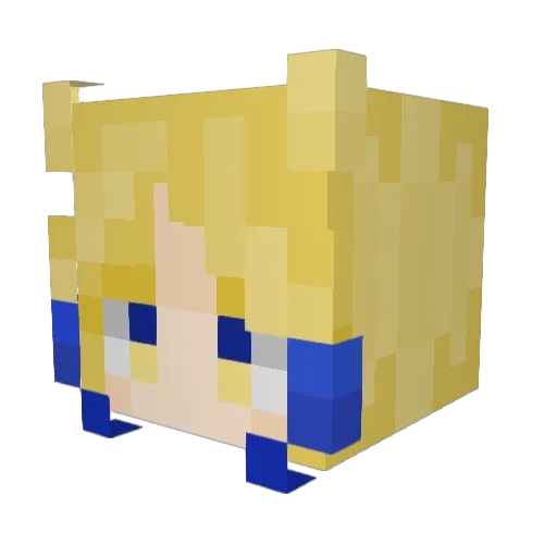 FoxTwo_ Minecraft avatar head, 3D render