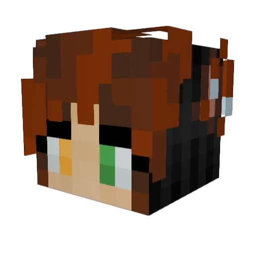 FoxUnfinished Minecraft avatar head, 3D render