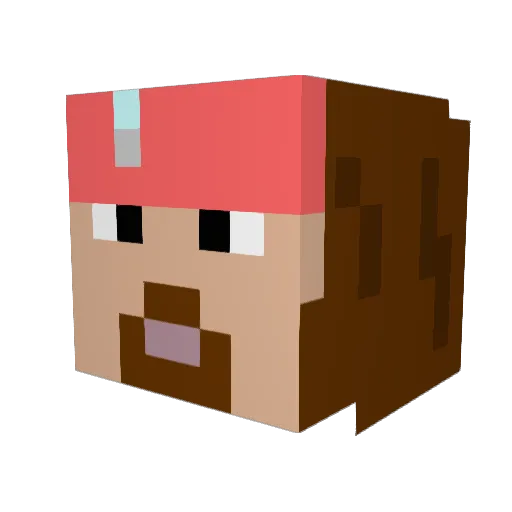 FoxVan Minecraft avatar head, 3D render