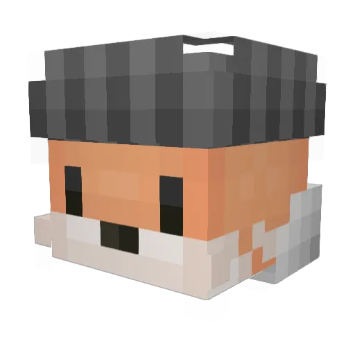 FoxVo Minecraft avatar head, 3D render