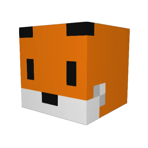 FoxWD40 Minecraft avatar head, 3D render