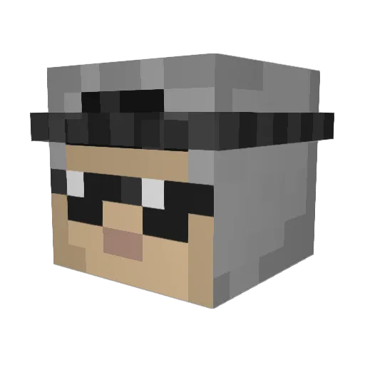 FoxZT Minecraft avatar head, 3D render