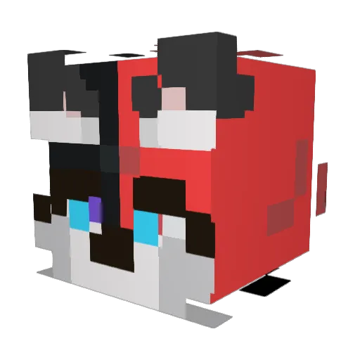 Fox_Box_Bot Minecraft avatar head, 3D render