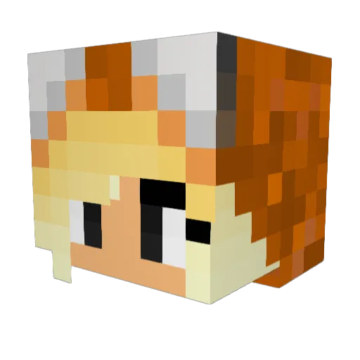 Fox_Mistress Minecraft avatar head, 3D render
