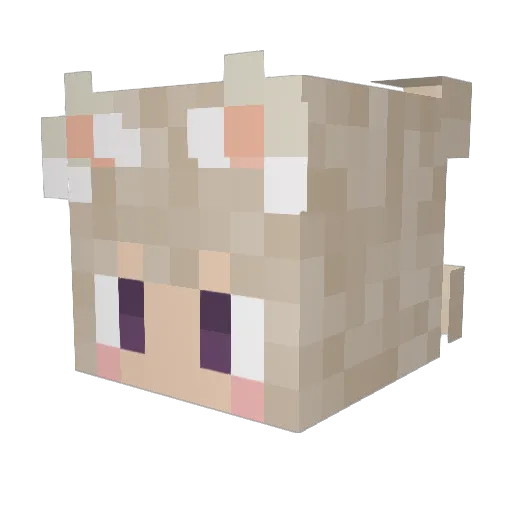 Fox_Snowmie Minecraft avatar head, 3D render