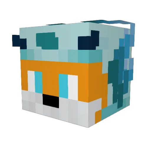 Fox_gamez Minecraft avatar head, 3D render