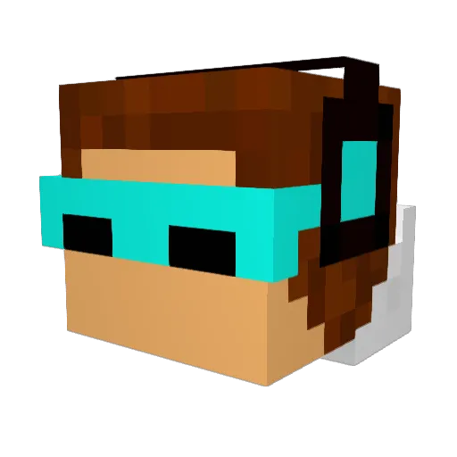 Foxael Minecraft avatar head, 3D render