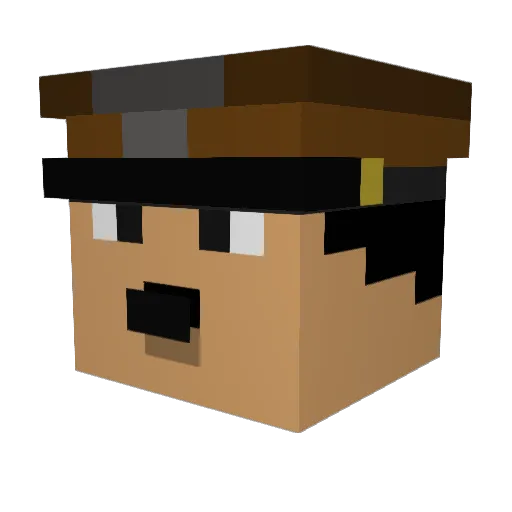Foxak_YT Minecraft avatar head, 3D render
