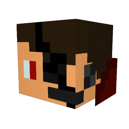 Foxatron132 Minecraft avatar head, 3D render