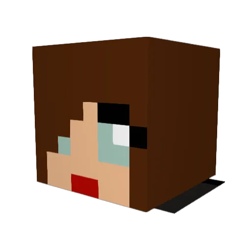 FoxeLady Minecraft avatar head, 3D render