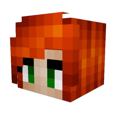 Foxella Minecraft avatar head, 3D render