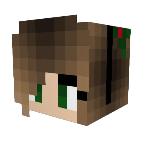Foxenia Minecraft avatar head, 3D render