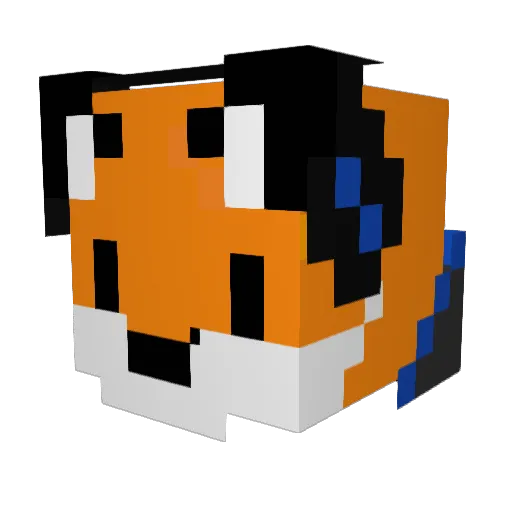 Foxereq Minecraft avatar head, 3D render