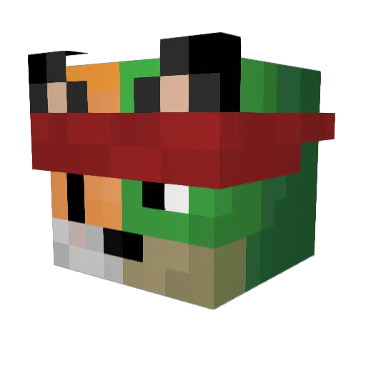 Foxfer_X Minecraft avatar head, 3D render
