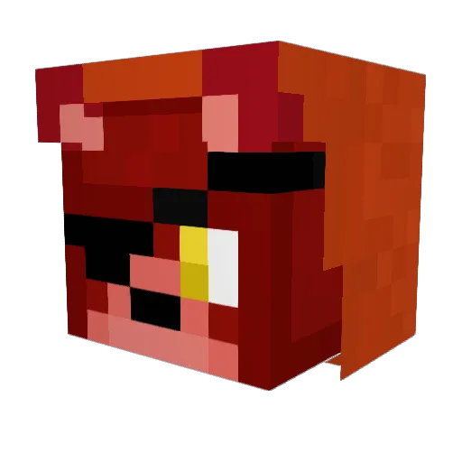 Foxferret Minecraft avatar head, 3D render