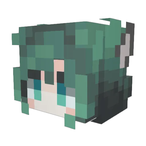 FoxfireDreams Minecraft avatar head, 3D render