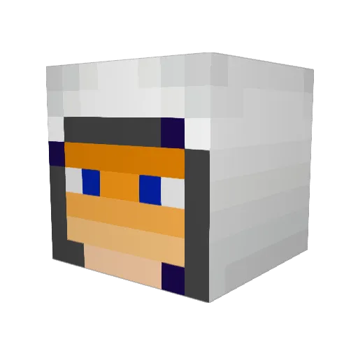 Foxfoe Minecraft avatar head, 3D render