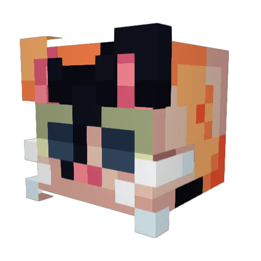 Foxglove1 Minecraft avatar head, 3D render