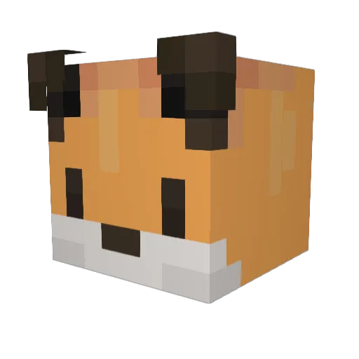 Foxherb Minecraft avatar head, 3D render