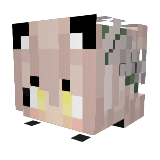 FoxiSugar Minecraft avatar head, 3D render