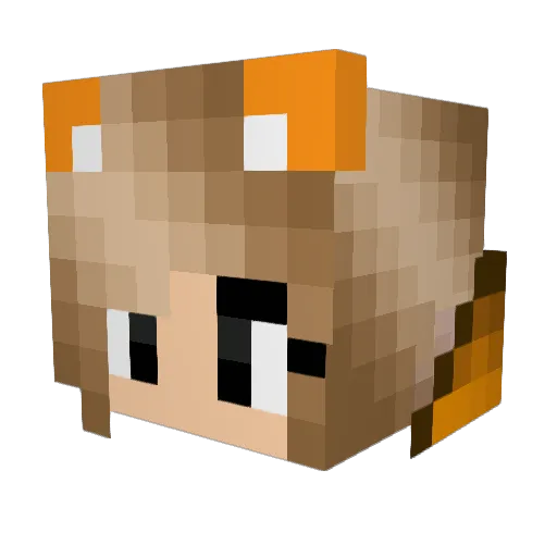 Foxia69 Minecraft avatar head, 3D render