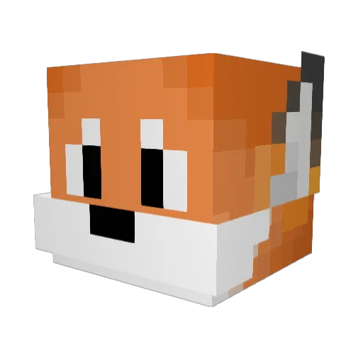 Foxiam Minecraft avatar head, 3D render