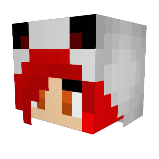 FoxieFoxeh Minecraft avatar head, 3D render