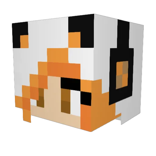 FoxieJunior Minecraft avatar head, 3D render