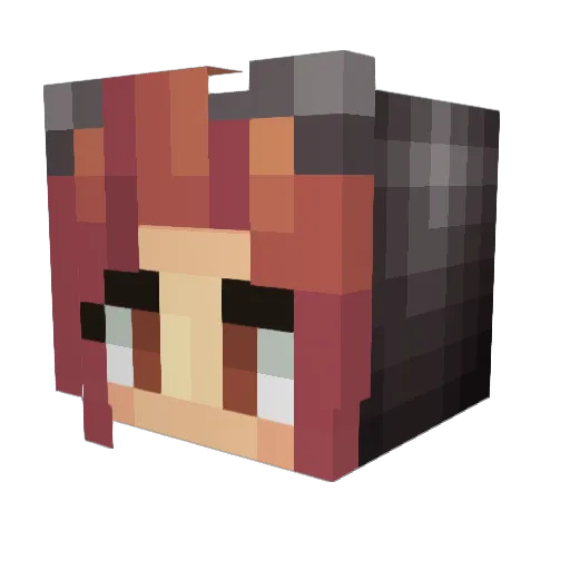 FoxieKitten Minecraft avatar head, 3D render