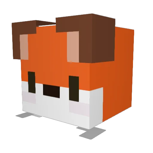 Foxiegod Minecraft avatar head, 3D render