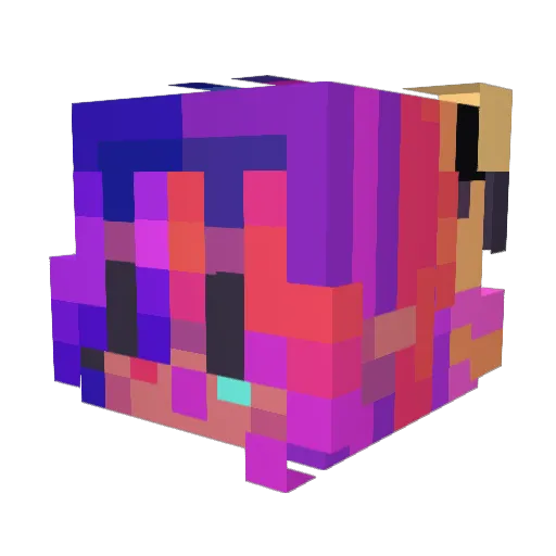 Foxiewild Minecraft avatar head, 3D render