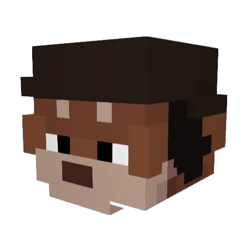Foxii3196 Minecraft avatar head, 3D render