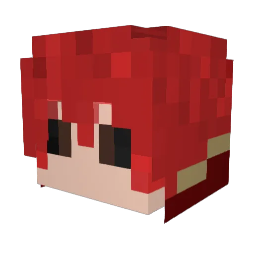 Foxikall Minecraft avatar head, 3D render