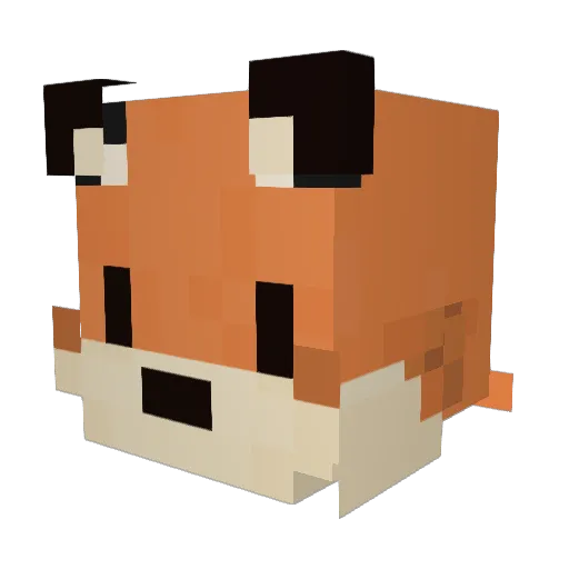 Foxinebox Minecraft avatar head, 3D render