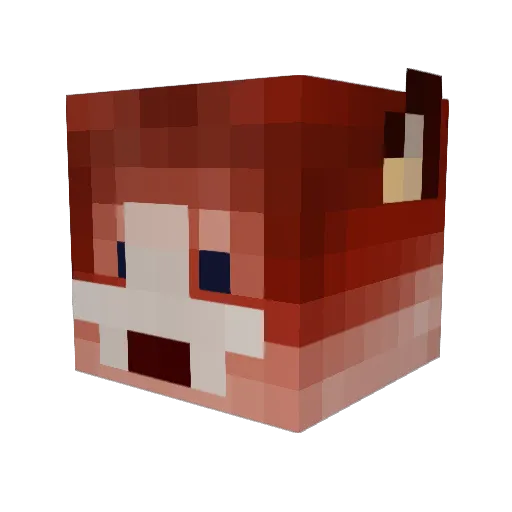 Foxitecture Minecraft avatar head, 3D render
