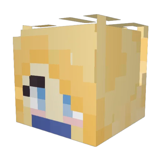 Foxiven Minecraft avatar head, 3D render
