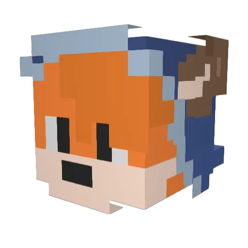 Foxkek Minecraft avatar head, 3D render